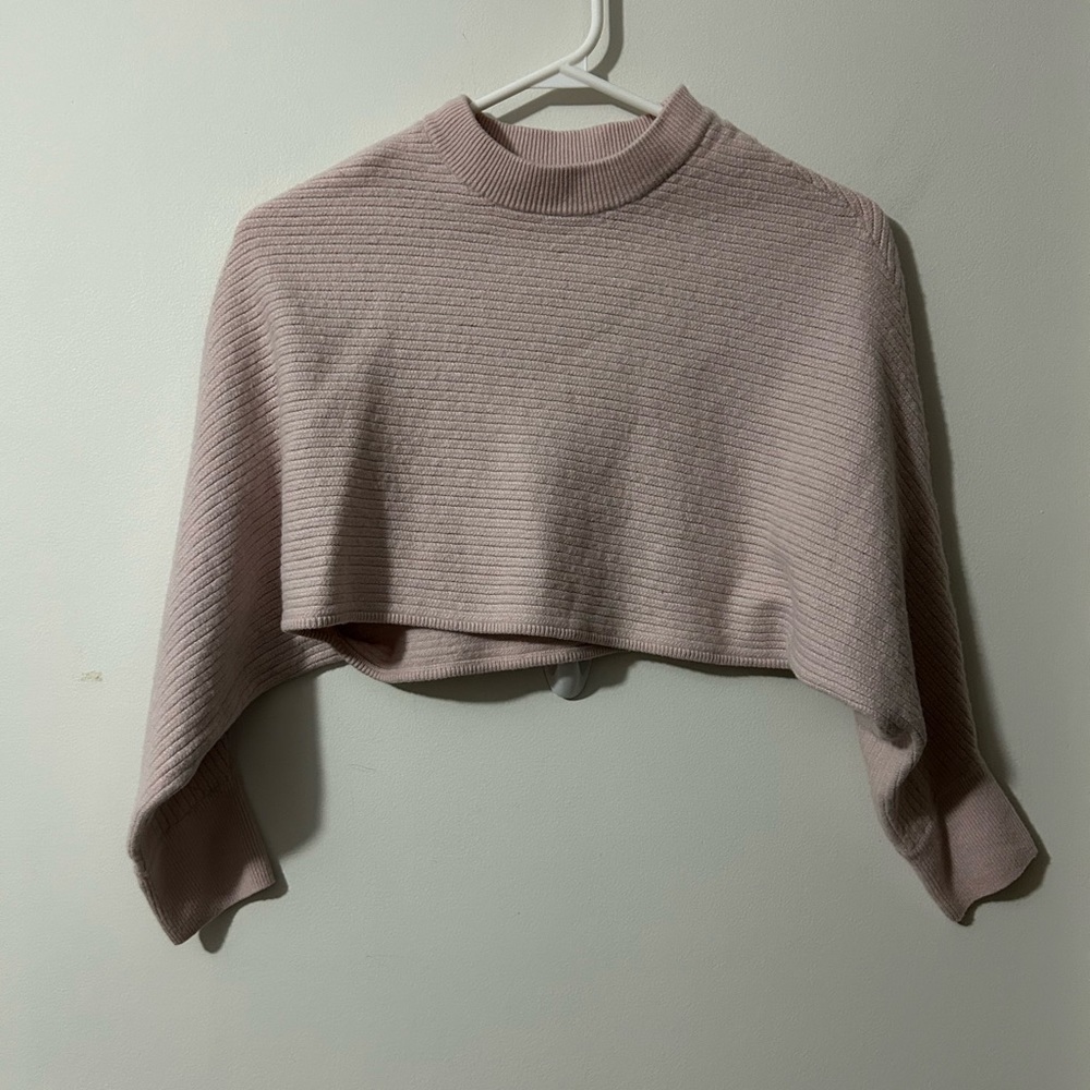 Wilfred Free Pink Cropped Ribbed Sweater